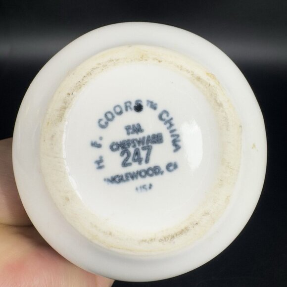 Vintage Coors China Co Inglewood Calif White Pottery Bud Vase Round Bottom VTG - Picture 4 of 11